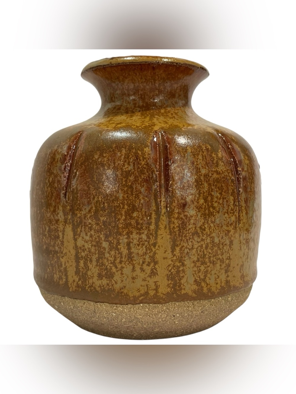 Vintage 1970s Signed Bryan Newman Aller - Small Rustic Pottery Art Vase England